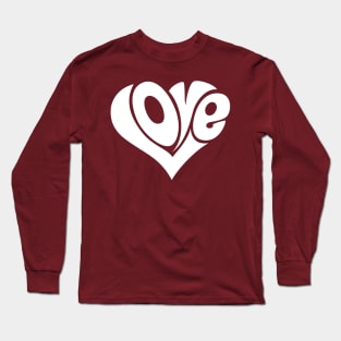 LOVE Word Art Heart Shape Long Sleeve T-Shirt